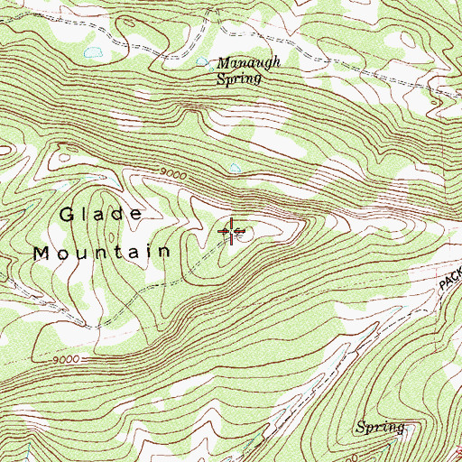 Topographic Map of Glade Mountain, CO
