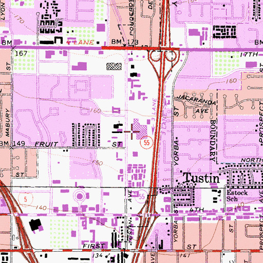 Topographic Map of Orange County Global Medical Center, CA