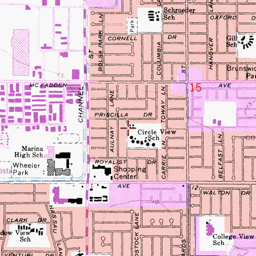 Topographic Map of Circle View Park, CA