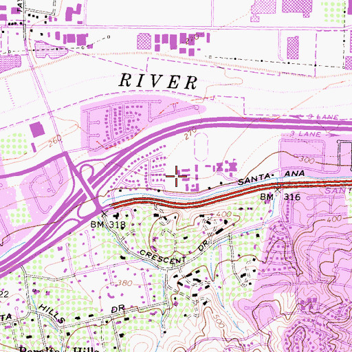 Topographic Map of Crescent Elementary School, CA