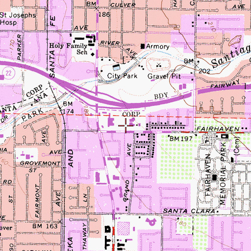 Topographic Map of Fairhaven Elementary School, CA