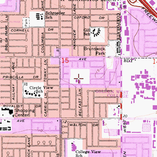 Topographic Map of Glen View Park, CA