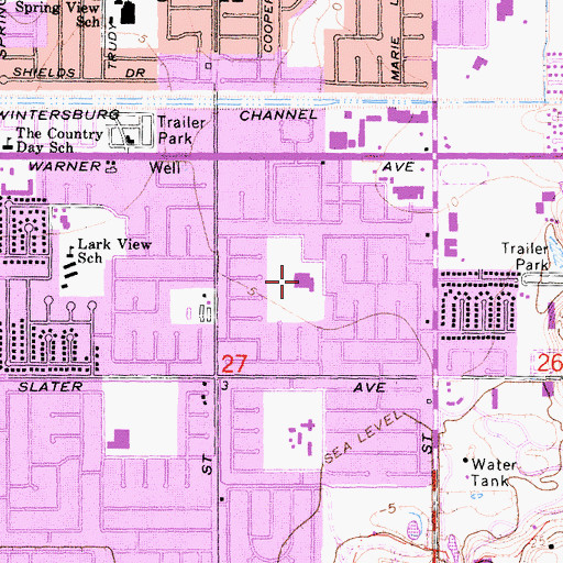 Topographic Map of Golden View Elementary School, CA