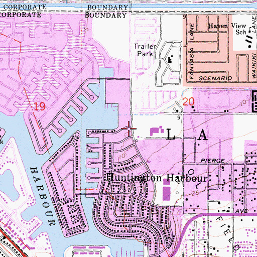 Topographic Map of Harbour View Park, CA