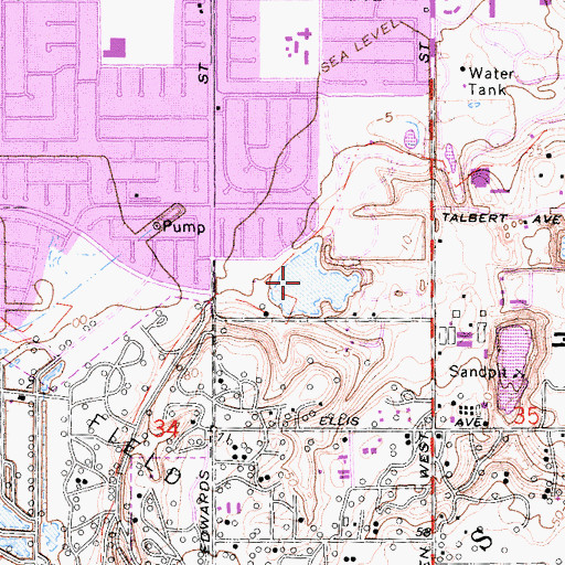 Topographic Map of Lake Huntington, CA