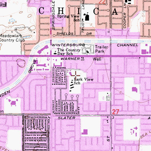 Topographic Map of Lark View Park, CA