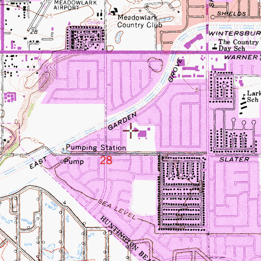 Topographic Map of Marine View Middle School, CA