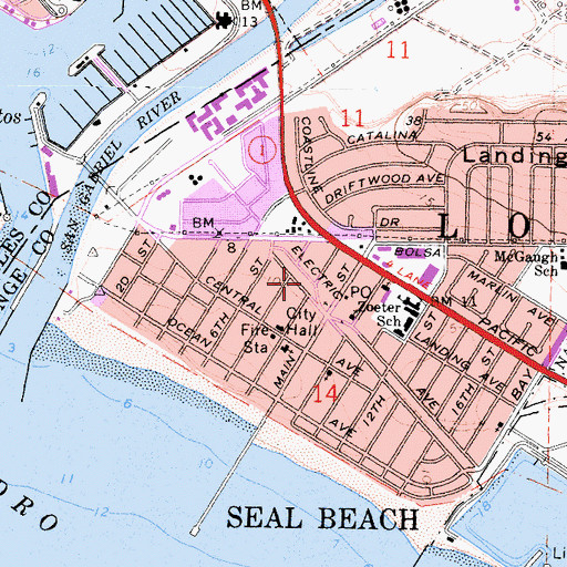 Topographic Map of Mary Wilson Branch Orange County Public Library, CA