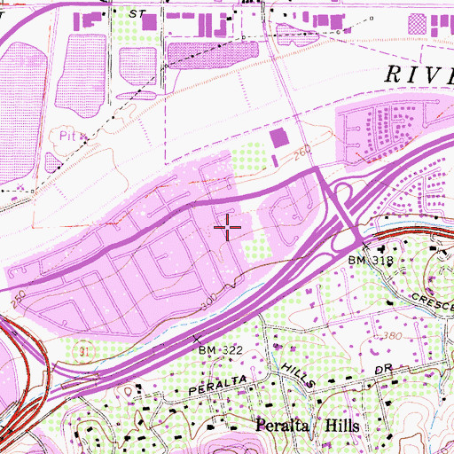 Topographic Map of Riverdale Elementary School, CA