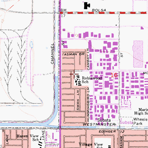 Topographic Map of Robinwood Park, CA