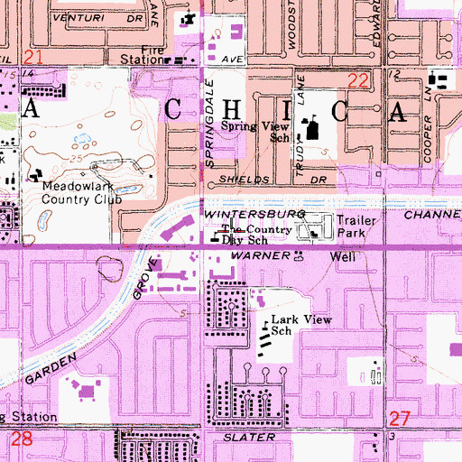 Topographic Map of Sea Aria West Mobile Home Estates, CA
