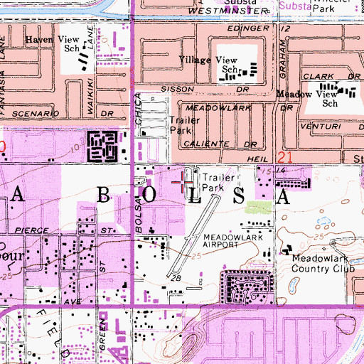Topographic Map of Sea Breeze Trailer Park, CA