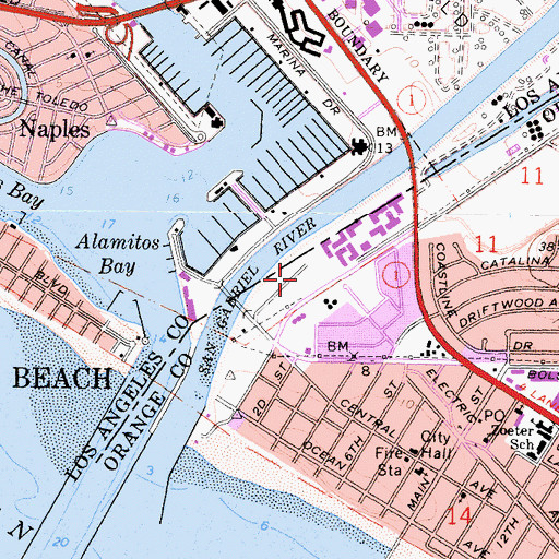 Topographic Map of Seal Beach Trailer Park, CA