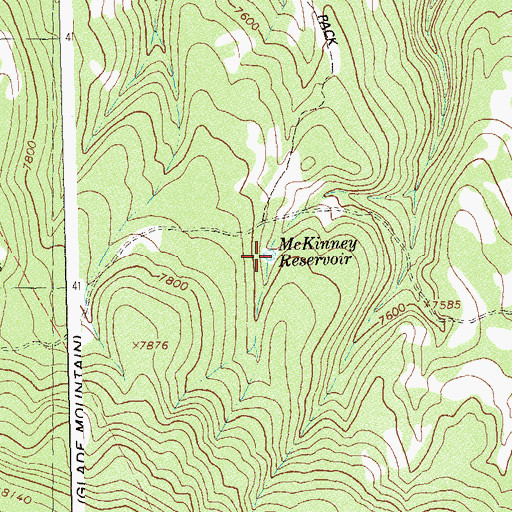 Topographic Map of McKinney Reservoir, CO