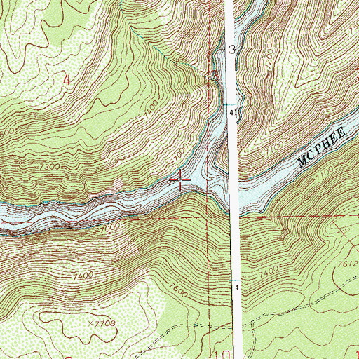 Topographic Map of Plateau Creek, CO