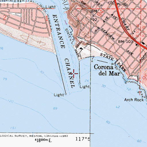 Topographic Map of East Jetty, CA