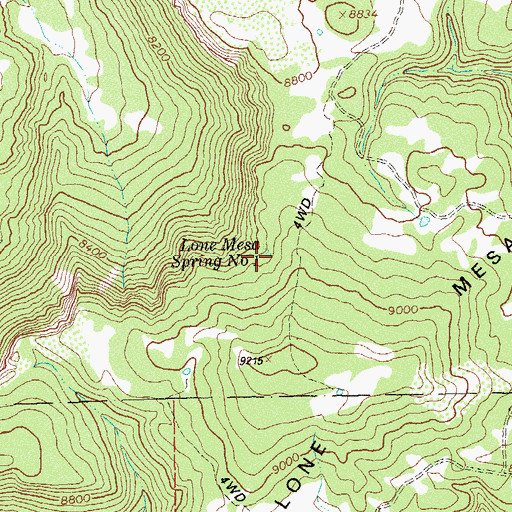 Topographic Map of Lone Mesa Spring Number 1, CO