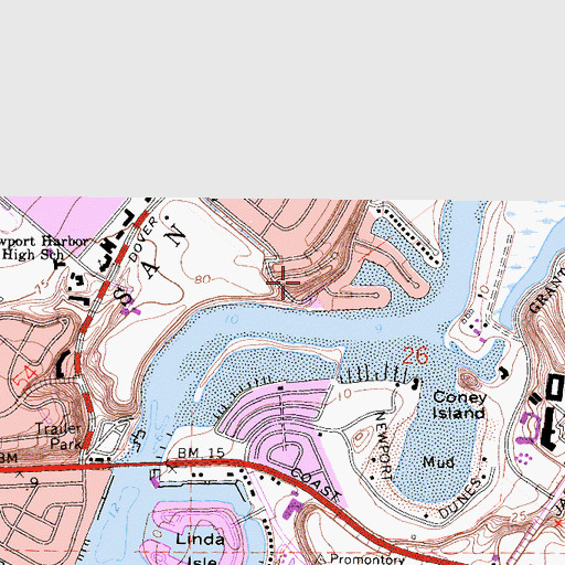 Topographic Map of Westcliff Park, CA