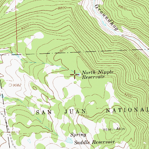 Topographic Map of North Nipple Reservoir, CO