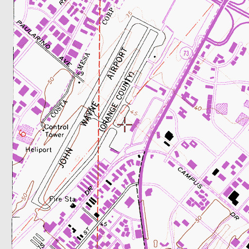 Topographic Map of Eddie Martin Terminal, CA