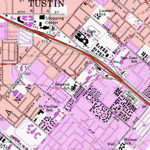 Topographic Map of Frontier Park, CA