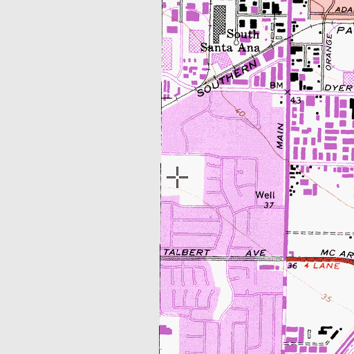 Topographic Map of Lillie King Park, CA