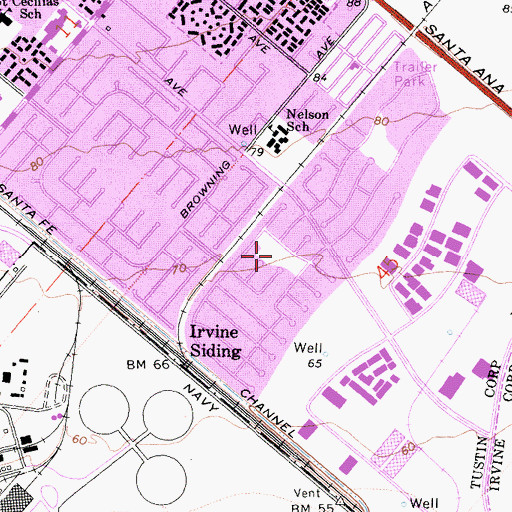 Topographic Map of Magnolia Park, CA
