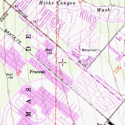 Topographic Map of Northwood Town Center Shopping Center, CA