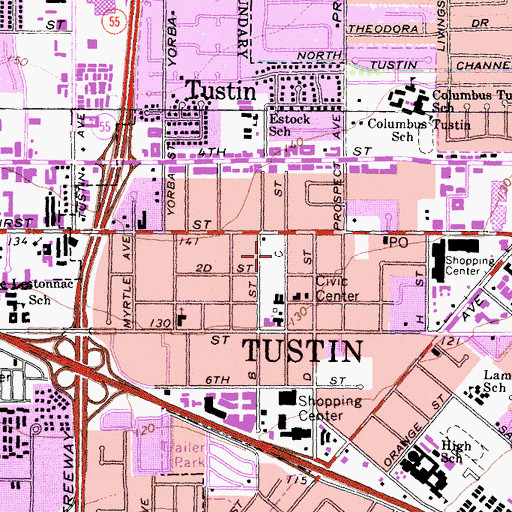 Topographic Map of Pepper Tree Park, CA