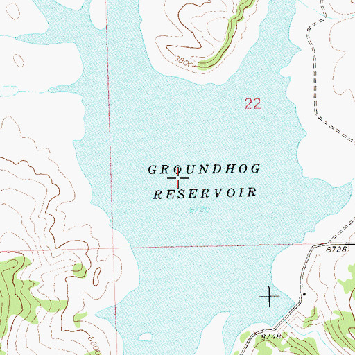 Topographic Map of Groundhog Reservoir, CO