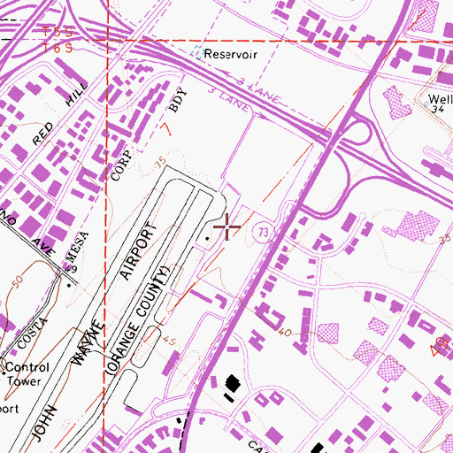 Topographic Map of Thomas F Riley Terminal, CA