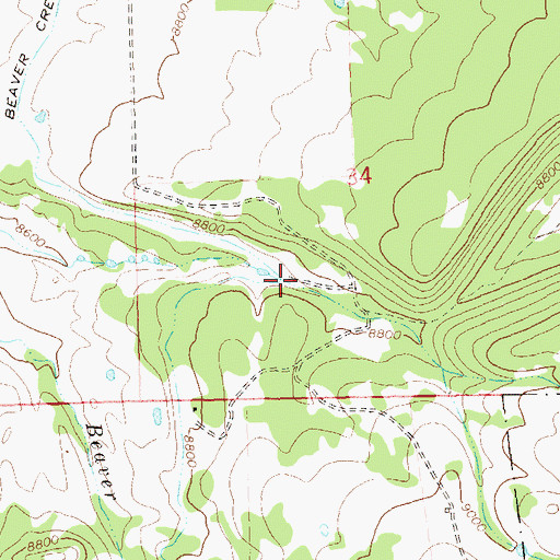 Topographic Map of Beaver Creek Ditch, CO