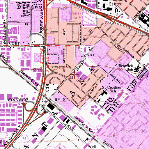 Topographic Map of Foothill Regional Medical Center, CA