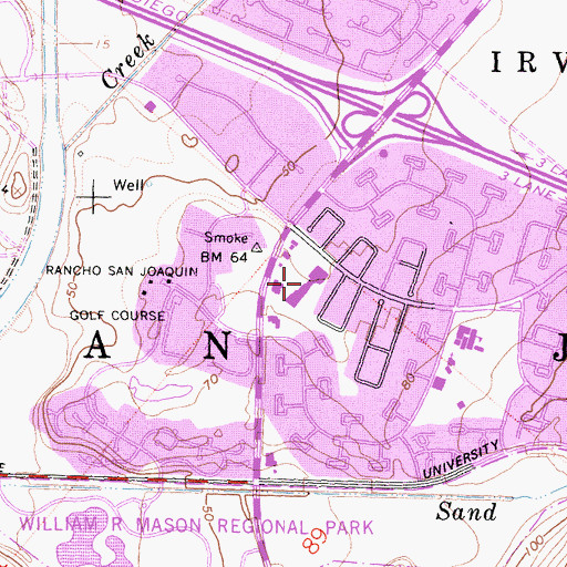 Topographic Map of University Park Shopping Center, CA