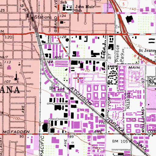 Topographic Map of Villa Grande Mobile Home Park, CA
