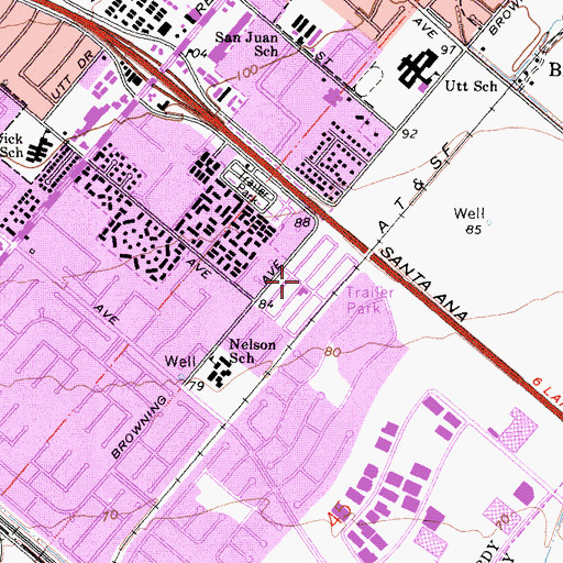 Topographic Map of Villa Valencia, CA