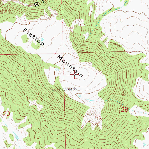 Topographic Map of Flattop Mountain, CO