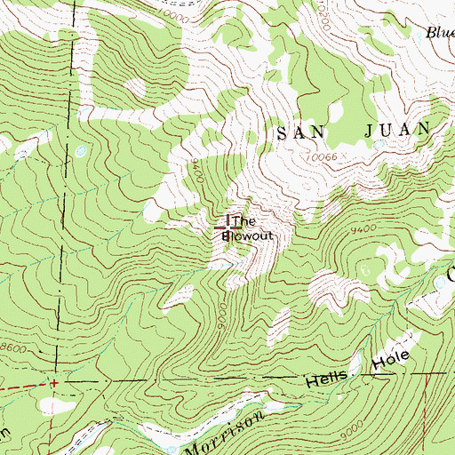 Topographic Map of The Blowout, CO