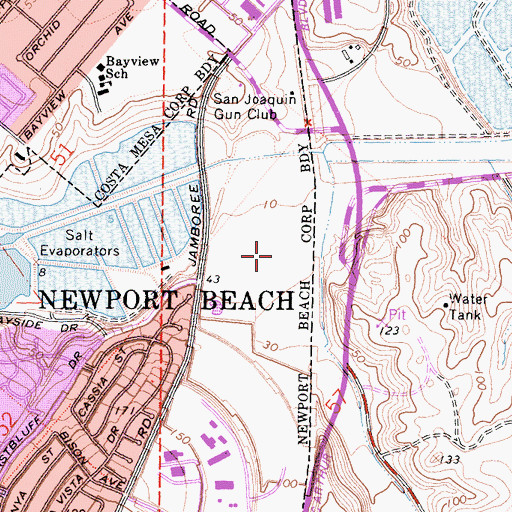 Topographic Map of Bonita Creek Park, CA