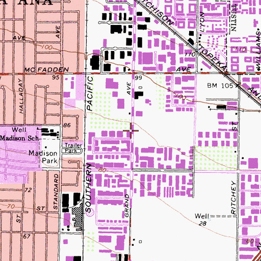 Topographic Map of Century High School, CA