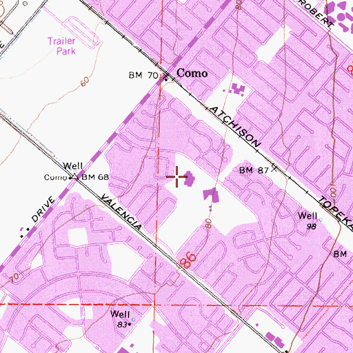 Topographic Map of Deerfield Elementary School, CA