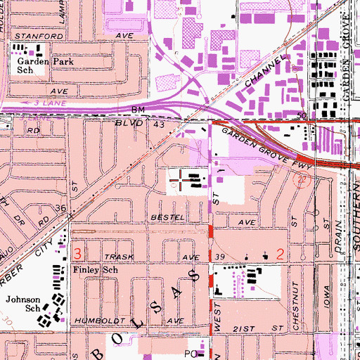 Topographic Map of Fryberger Elementary School, CA