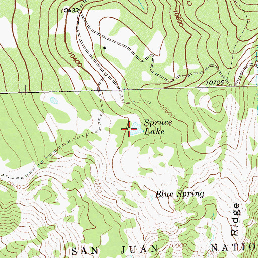 Topographic Map of Spruce Lake, CO