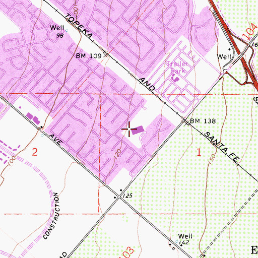 Topographic Map of Los Naranjos School, CA