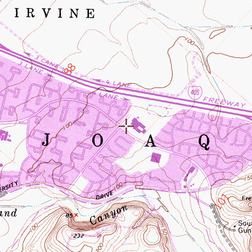 Topographic Map of Rancho San Joaquin Middle School, CA