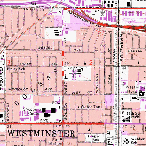Topographic Map of Schmitt Elementary School, CA