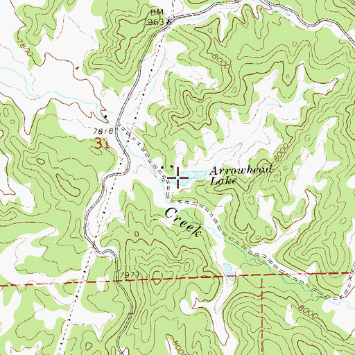 Topographic Map of Arrowhead Lake, CO