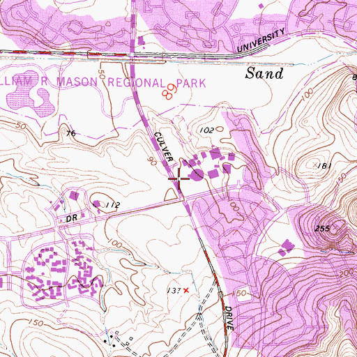 Topographic Map of University High School, CA