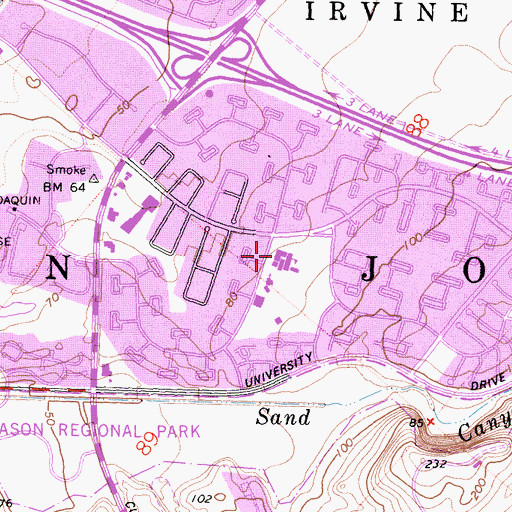 Topographic Map of University Park Elementary School, CA