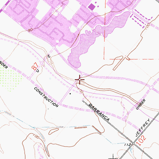 Topographic Map of Woodbridge Square Shopping Center, CA